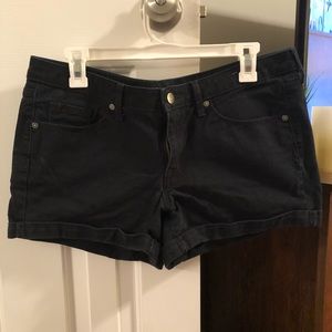 Black jean shorts